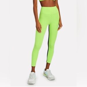 SPLITS59 Liya Leggings Neon Green with Black racing stripe size Small